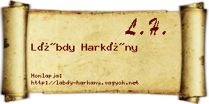 Lábdy Harkány névjegykártya
